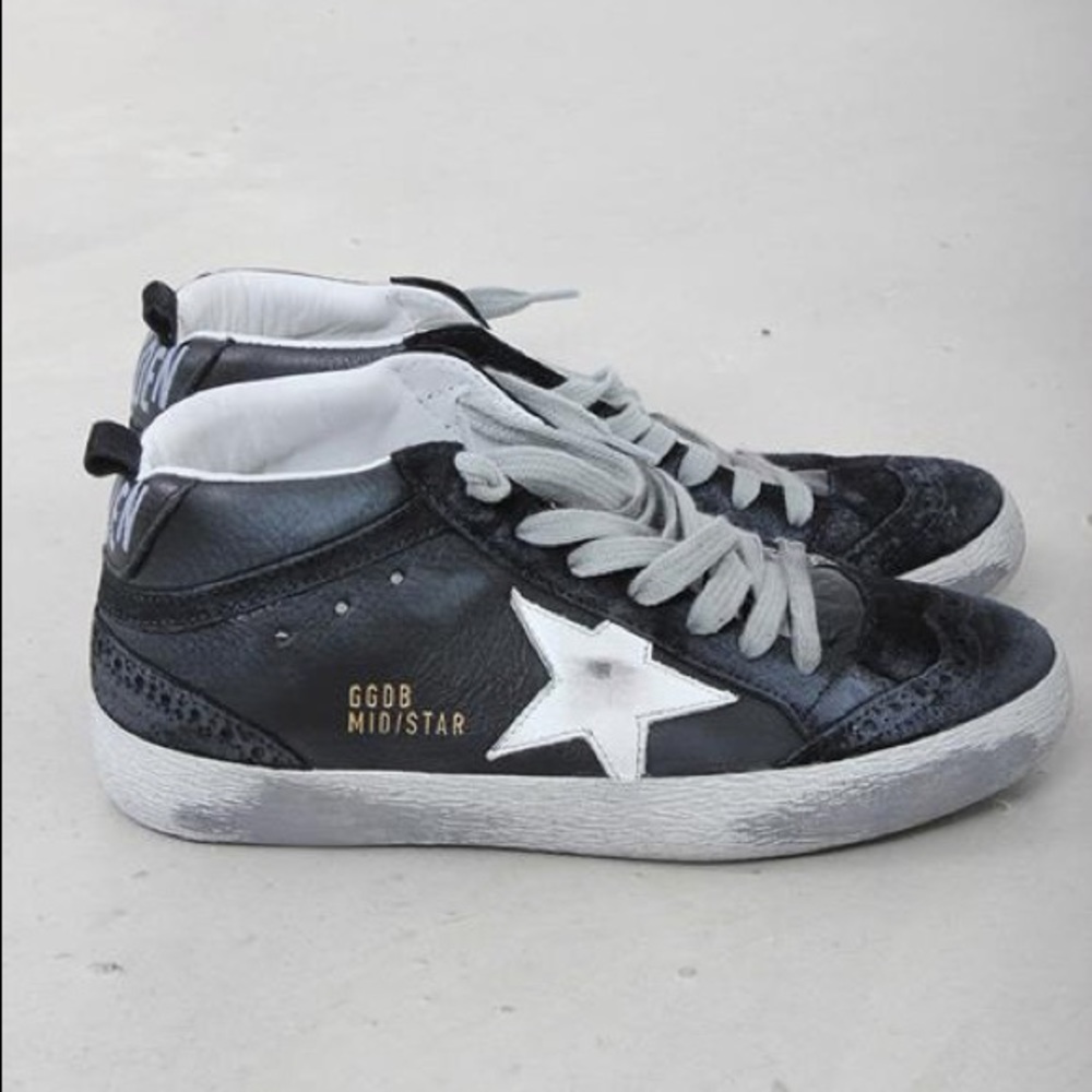 Golden Goose Mid Star 🦄 Black/White 36 🖤